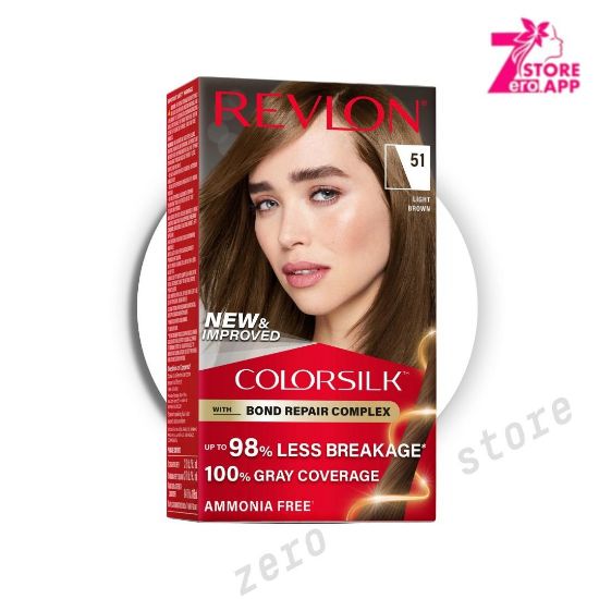 صورة صبغة شعر ريفلون كولور سيلك بيوتيفول كلر رقم 51 بني فاتح