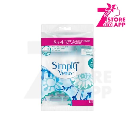 صورة ماكينة حلاقة جيليت فينوس سيمبلي 12 شفرة، أزرق سماوي