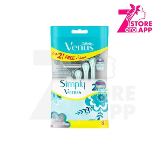 صورة شفرات جيليت سيمبلي فينوس للنساء للاستخدام مرة واحدة، عبوة من 8 قطع