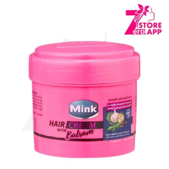 صورة مينك كريم شعر بالبلسم بزيت الثوم وروز مارى والخروع125 مل