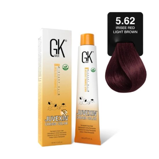 صورة كريم صبغة الشعر من جي كي هير - لون بني فاتح محمر 5.62