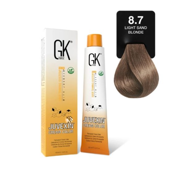 صورة صبغة شعر جي كي 8.7 أشقر رملي فاتح 100 مل