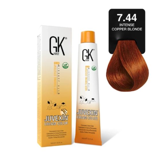 صورة صبغة شعر جي كي 7.44 أشقر نحاس قوي