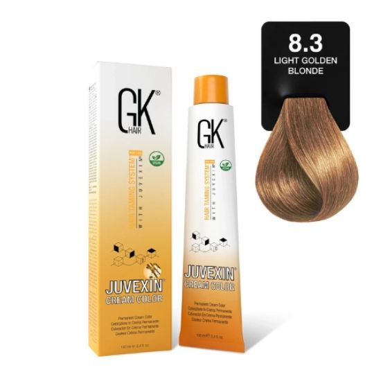 صورة صبغة شعر جي كي 8.3 بدرجة لون أشقر ذهبي خفيف