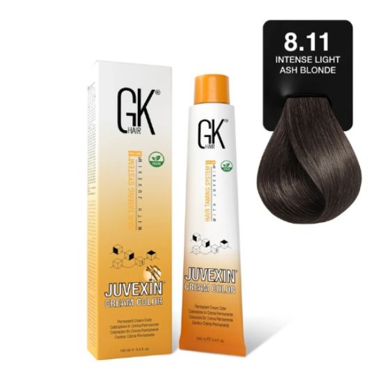 صورة صبغة شعر جي كي 8.11 بدرجة لون أشقر ترابي خفيف قوي