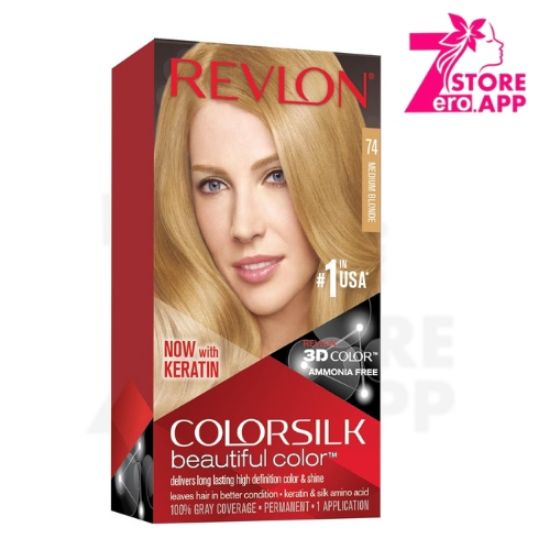 صورة ريفلون كولور سيلك لون دائم جميل رقم 74 أشقر متوسط