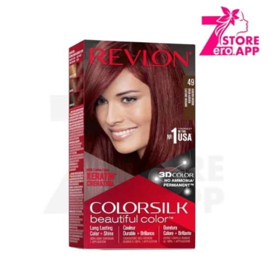 صورة صبغة شعر كولور سيلك الخالية من الأمونيا رقم 49 بني كستنائي
