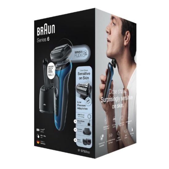 صورة براون سيريز 6 ماكينة قص الشعر والتشذيب، 61-B7500CC - أزرق