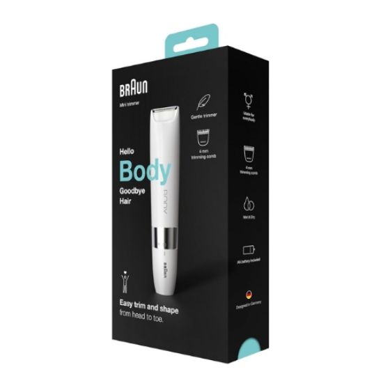 صورة    Braun بودي ميني تريمر BS1000 – ماكينة تشذيب شعر الجسم الكهربائية المدمجة للجميع، للاستخدام الرطب والجاف، أبيض
