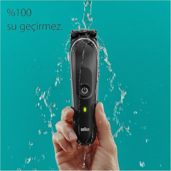 صورة ماكينة حلاقة براون 9 في 1 قابلة للشحن للاستعمال الرطب والجاف، اسود - MGK5420